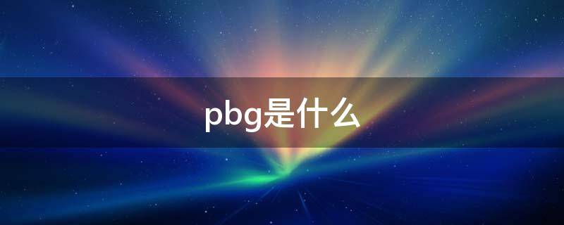 pbg是什么 idpbg是什么