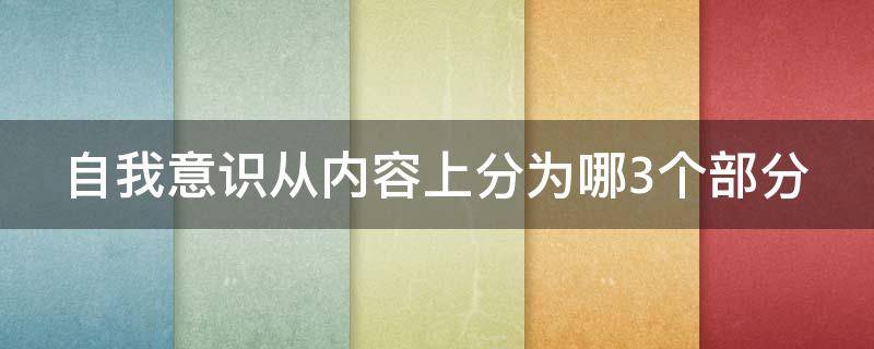 自我意识从内容上分为哪3个部分 自我意识的内容包含哪三个方面