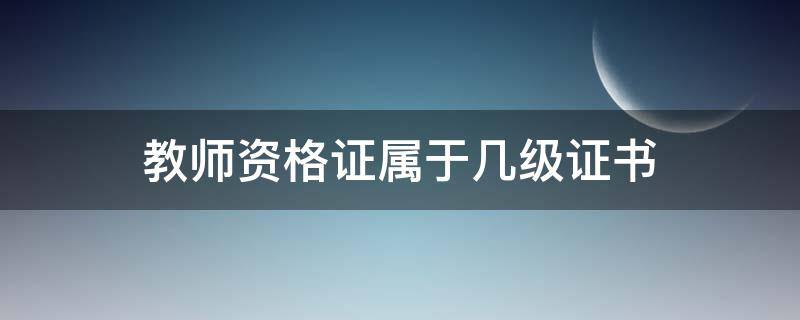 教师资格证属于几级证书（教师资格证属于几级证书啊）