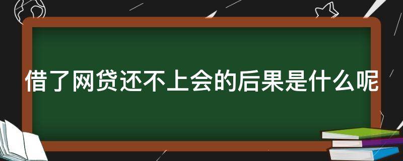 借了网贷还不上会的后果是什么呢（借网贷还不上会有什么后果）