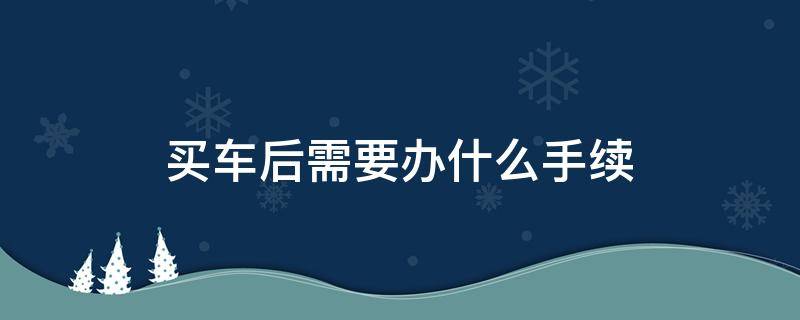买车后需要办什么手续 买车后需要办什么手续和证件
