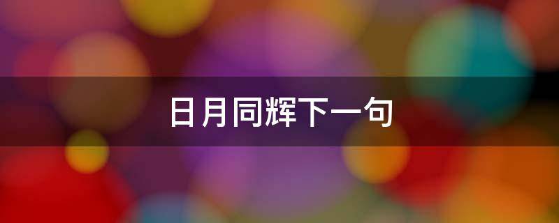 日月同辉下一句（日月同辉下一句怎么对）