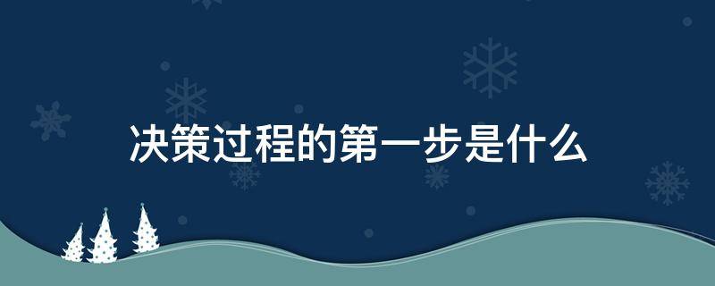 决策过程的第一步是什么 决策过程的第一步是什么或什么