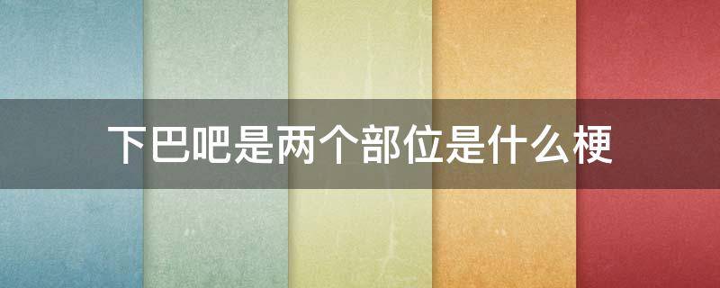 下巴吧是两个部位是什么梗