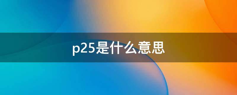 p25是什么意思
