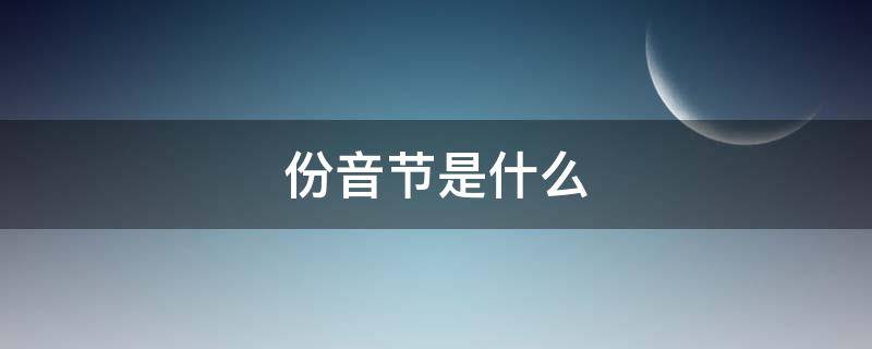 份音节是什么 请问音节是什么意思