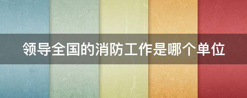 领导全国的消防工作是哪个单位 领导全国的消防工作是哪个单位的