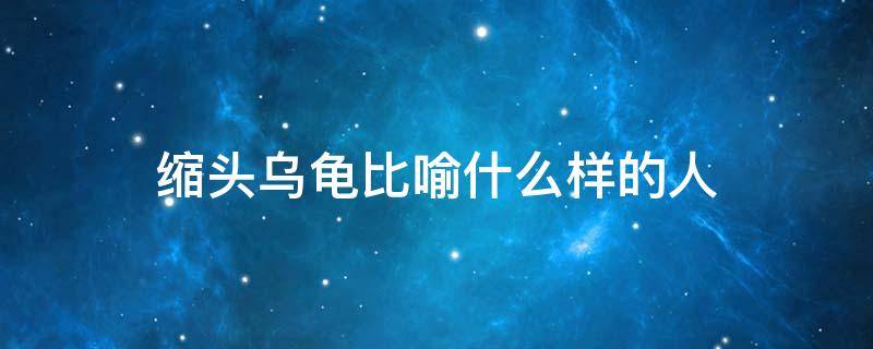 缩头乌龟比喻什么样的人（缩头乌龟形容人）