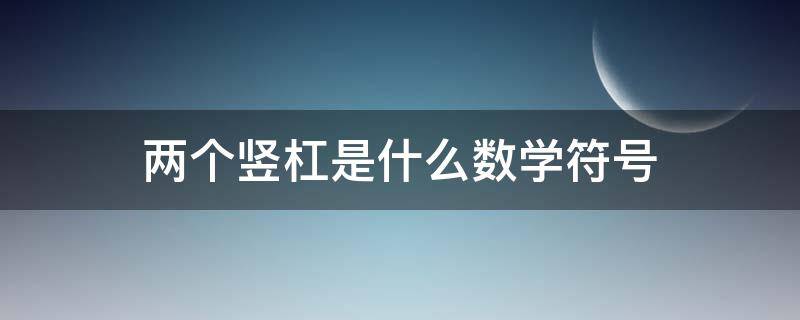 两个竖杠是什么数学符号（两个竖杠是什么数学符号表示）