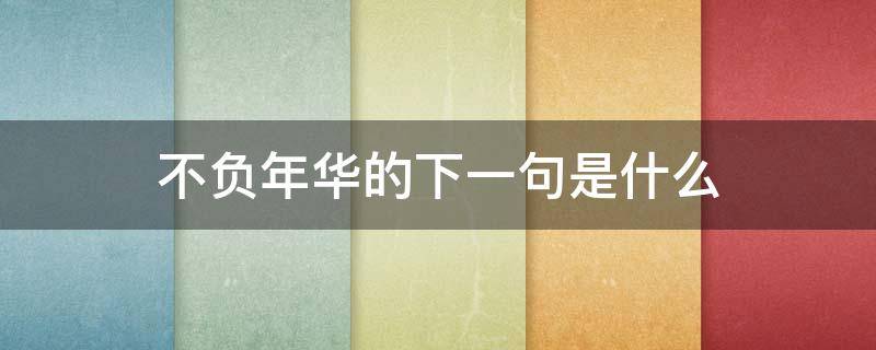 不负年华的下一句是什么 不负青春不负年华下一句是什么