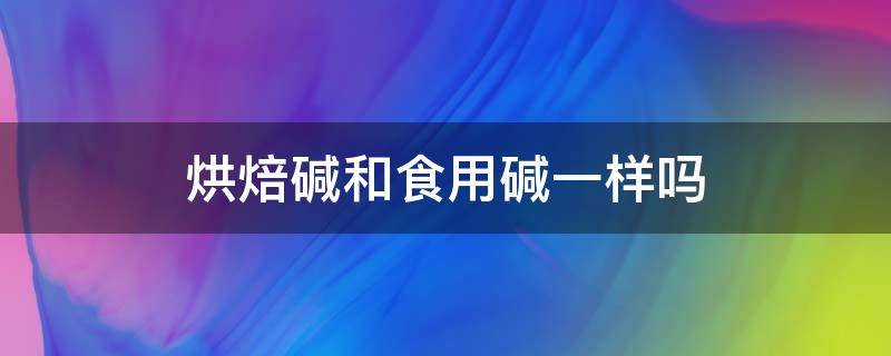 烘焙碱和食用碱一样吗 烘焙碱和食用碱一样吗怎么用
