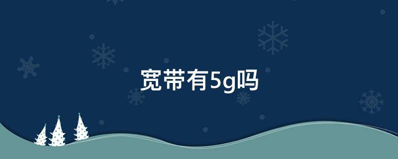 宽带有5g吗（宽带网络有5g吗）