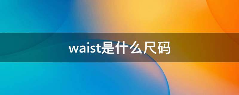 waist是什么尺码