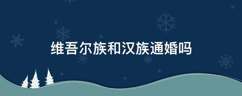 维吾尔族和汉族通婚吗