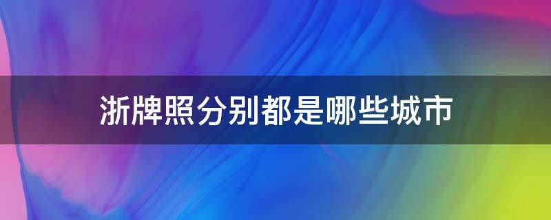 浙牌照分别都是哪些城市（浙牌照分别是哪里的）