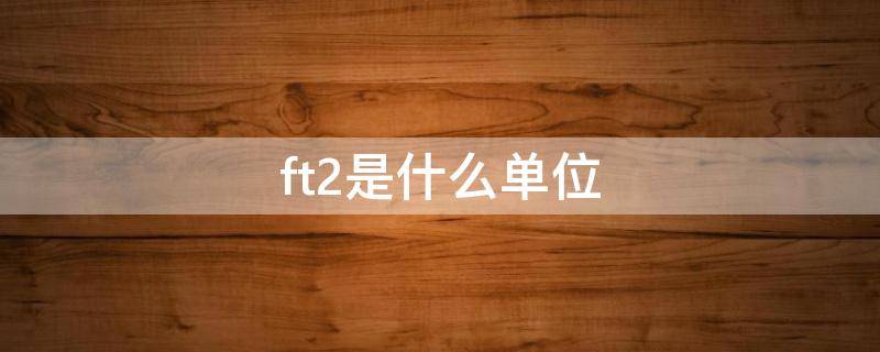 ft2是什么单位