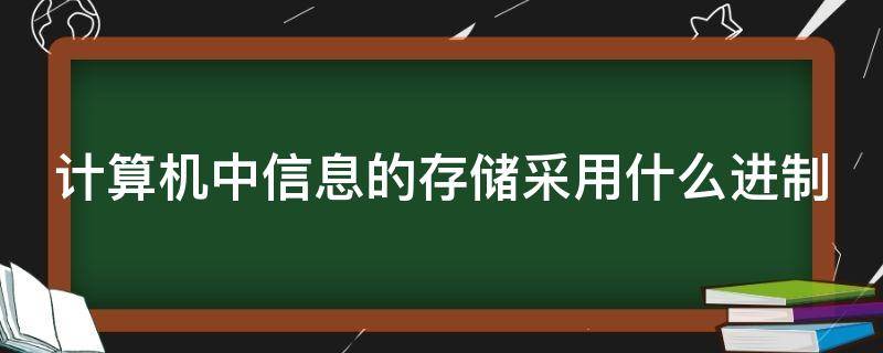 计算机中信息的存储采用什么进制（计算机中的指令和数据采用 进制存储）