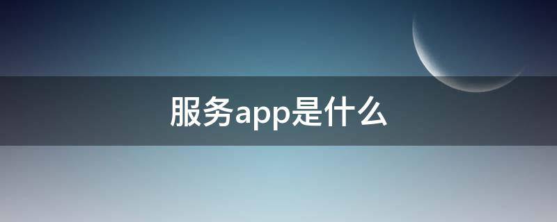 服务app是什么 服务app是什么意思