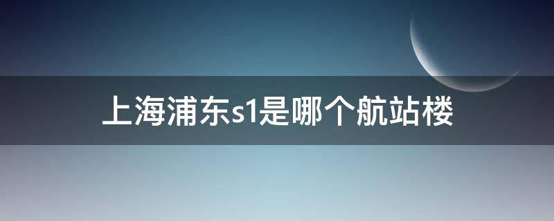 上海浦东s1是哪个航站楼（上海浦东s1是哪个航站楼啊）