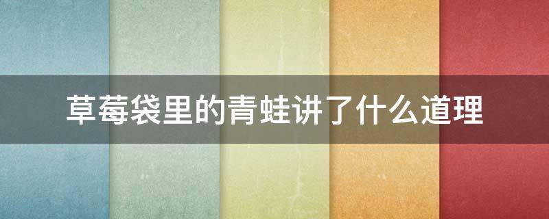 草莓袋里的青蛙讲了什么道理