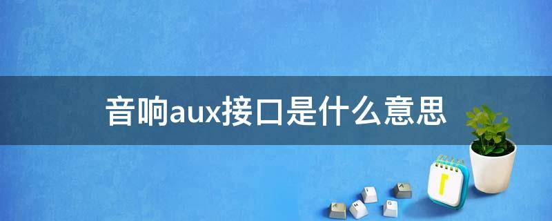 音响aux接口是什么意思（音响插口aux什么意思）