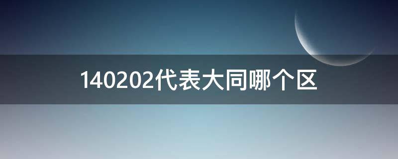 140202代表大同哪个区