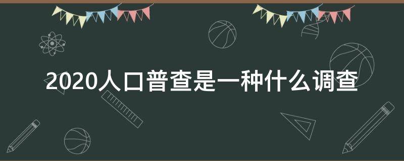 2020人口普查是一种什么调查