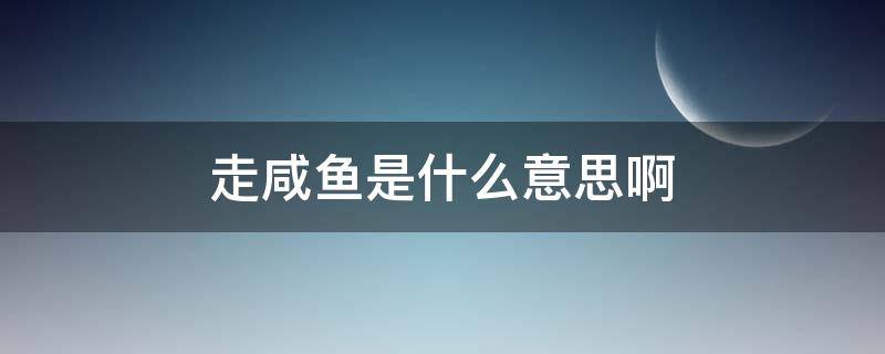 走咸鱼是什么意思啊（走咸鱼是什么意思啊抖音）