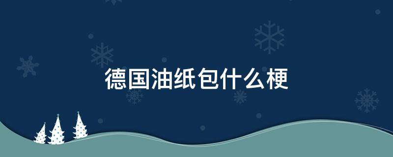 德国油纸包什么梗