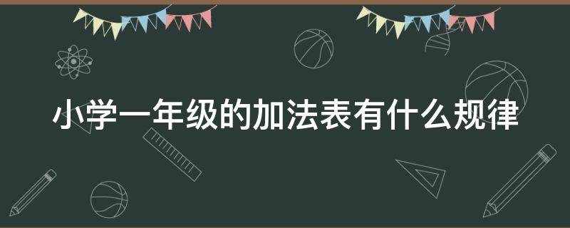 小学一年级的加法表有什么规律（一年级加法表规律怎么说）