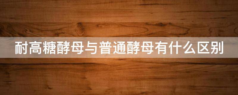 耐高糖酵母与普通酵母有什么区别（即发酵母和耐高糖酵母的区别）