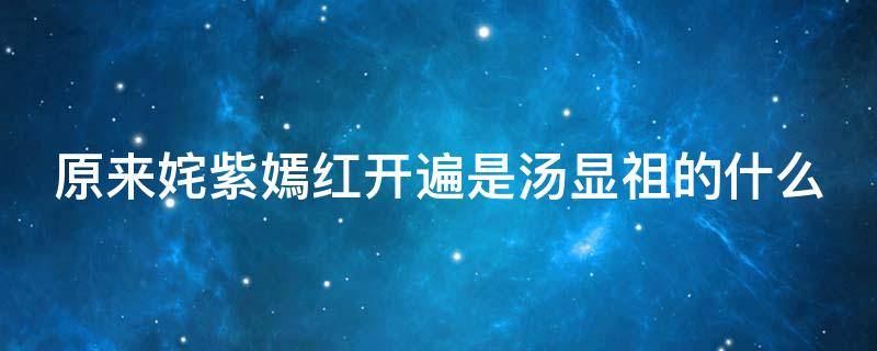 原来姹紫嫣红开遍是汤显祖的什么 原来姹紫嫣红开遍是汤显祖的什么作品