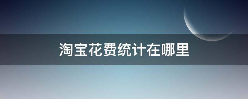 淘宝花费统计在哪里 淘宝怎么统计消费金额