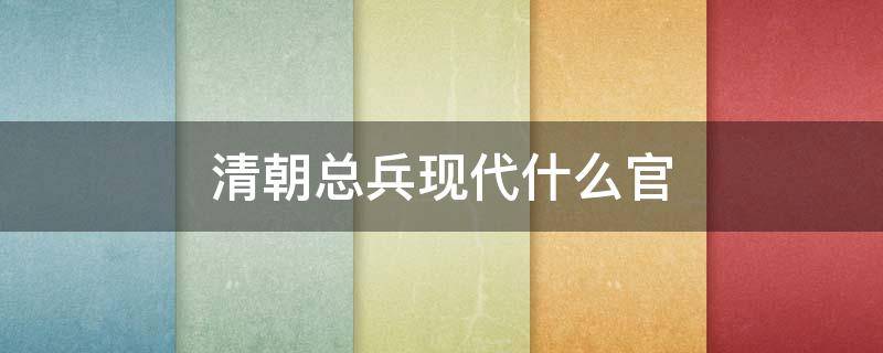 清朝总兵现代什么官（清朝有总兵这个官职吗）