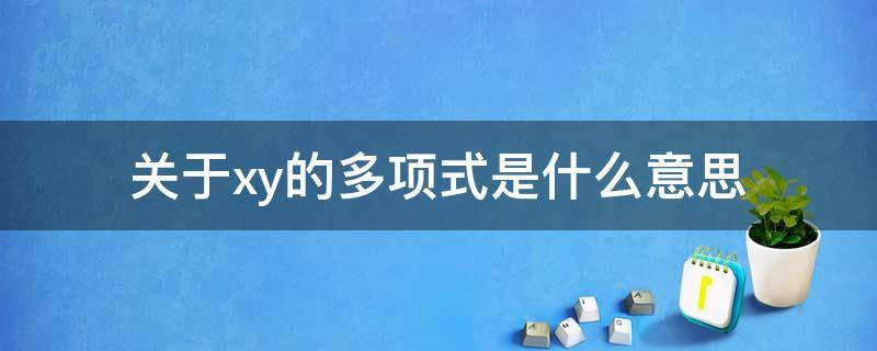 关于xy的多项式是什么意思 关于xy的多项式是什么意思啊