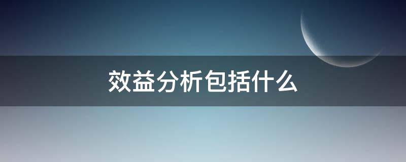 效益分析包括什么（效益分析包括什么内容）