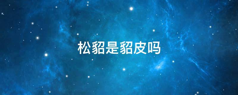 松貂是貂皮吗（松貂是什么貂皮）