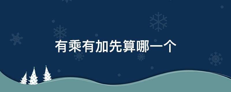 有乘有加先算哪一个 有乘有加先算哪一个竖式