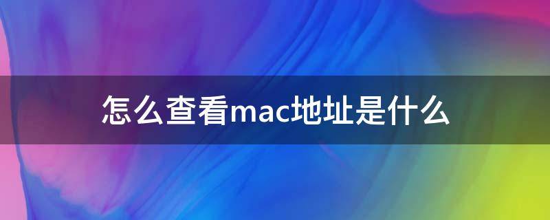 怎么查看mac地址是什么（怎么查看mac地址是什么意思）