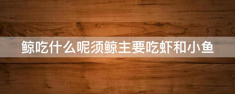 鲸吃什么呢须鲸主要吃虾和小鱼 鲸吃什么呢须鲸主要吃虾和小鱼运用了什么修辞手法