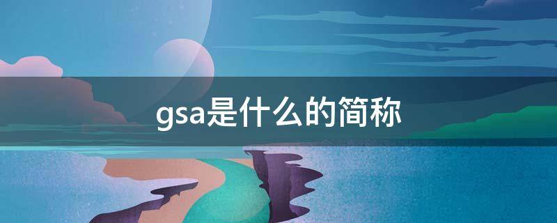 gsa是什么的简称（Gsa是什么意思）