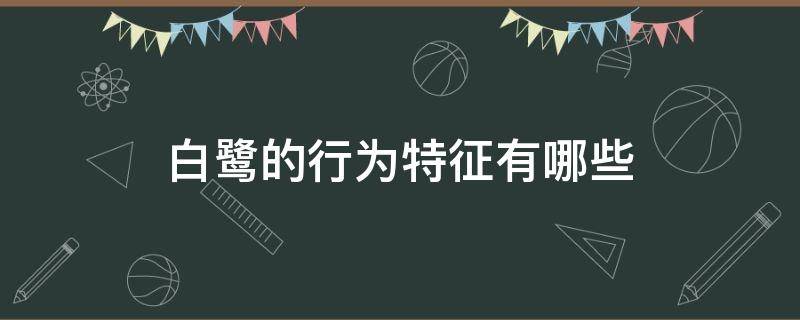 白鹭的行为特征有哪些 白鹭的行为特征有哪些方面