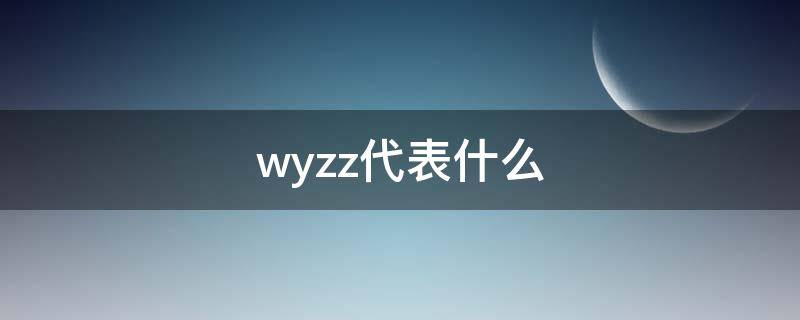 wyzz代表什么 wyzz是什么意思