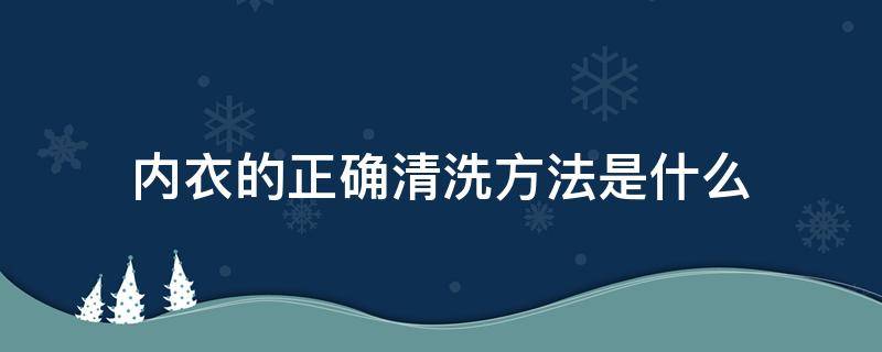 内衣的正确清洗方法是什么 内衣的正确清洗方法是什么呢