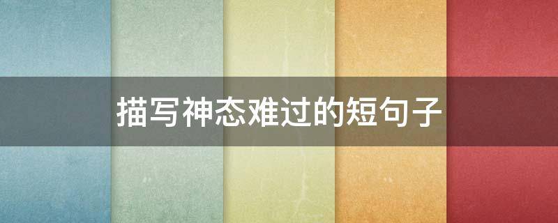 描写神态难过的短句子 描写神态难过的短句子