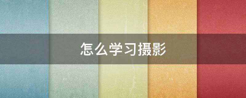 怎么学习摄影（哪里可以学摄影）