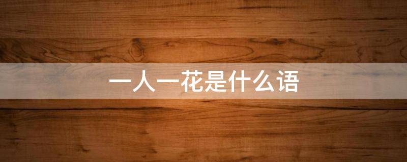 一人一花是什么语（一人一花是什么语言写的）