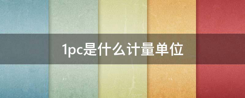 1pc是什么计量单位（2pc是什么计量单位）