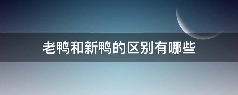 老鸭和新鸭的区别有哪些（老鸭和新鸭的区别有哪些食物）