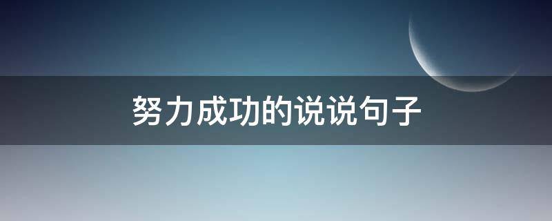努力成功的说说句子（成功之后继续努力的说说）
